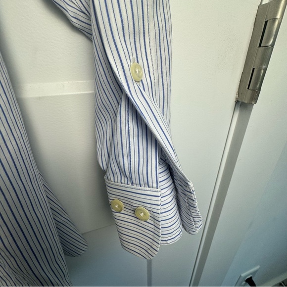 Brooks Brothers 346 Button Down Shirt Men's Size 16 2/3 Blue Stripe Office - Picture 6 of 6